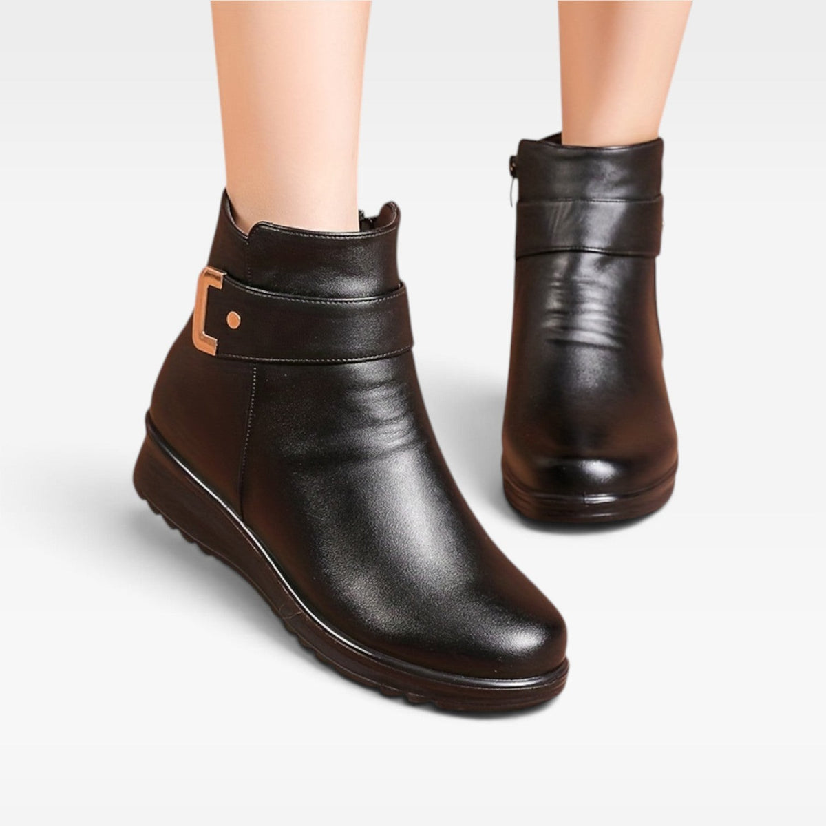 Bottines orthopédiques en cuir pour femme