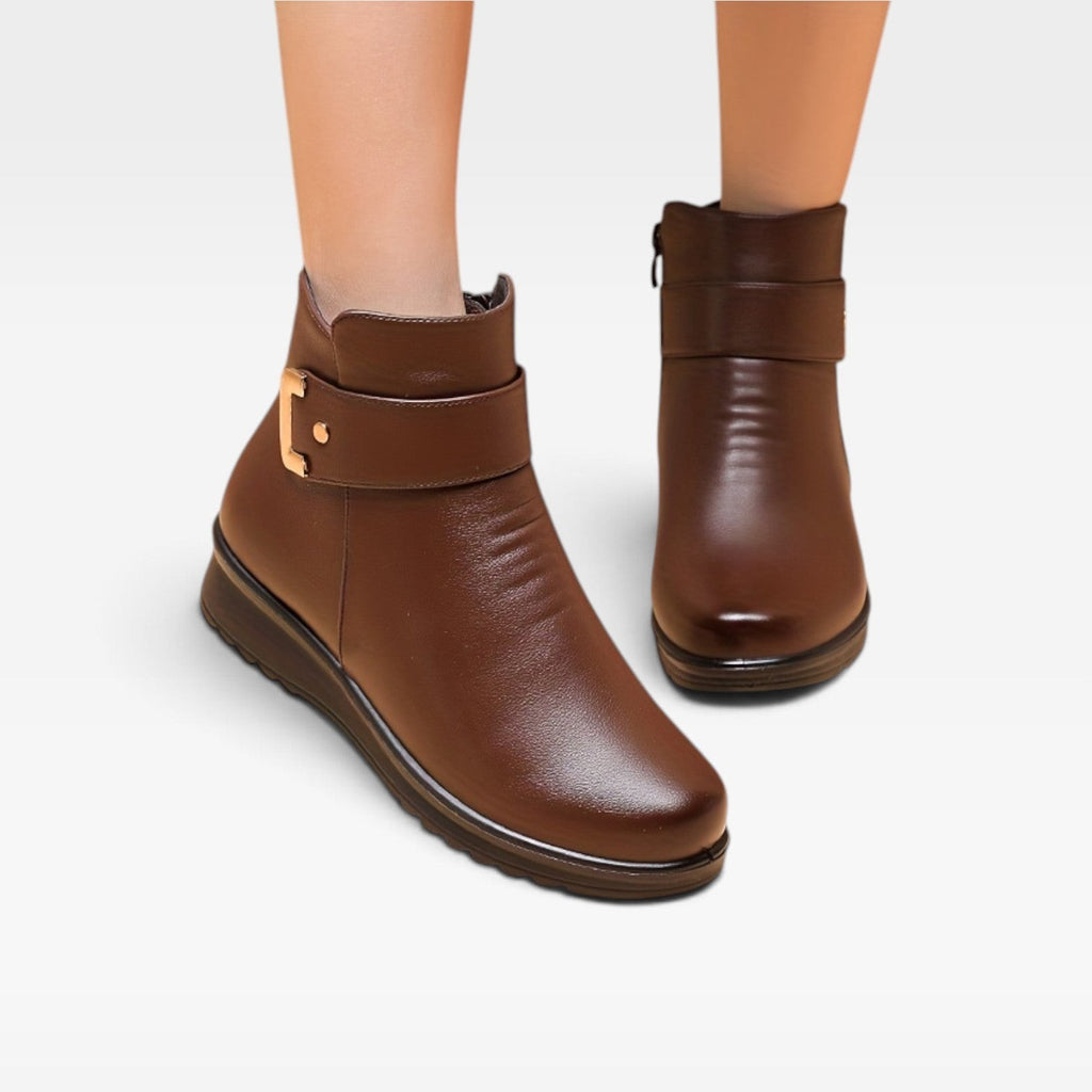 Bottines orthopédiques en cuir pour femme