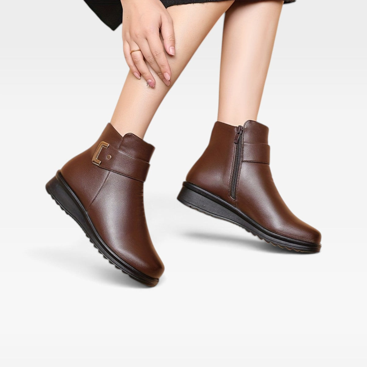 Bottines orthopédiques en cuir pour femme