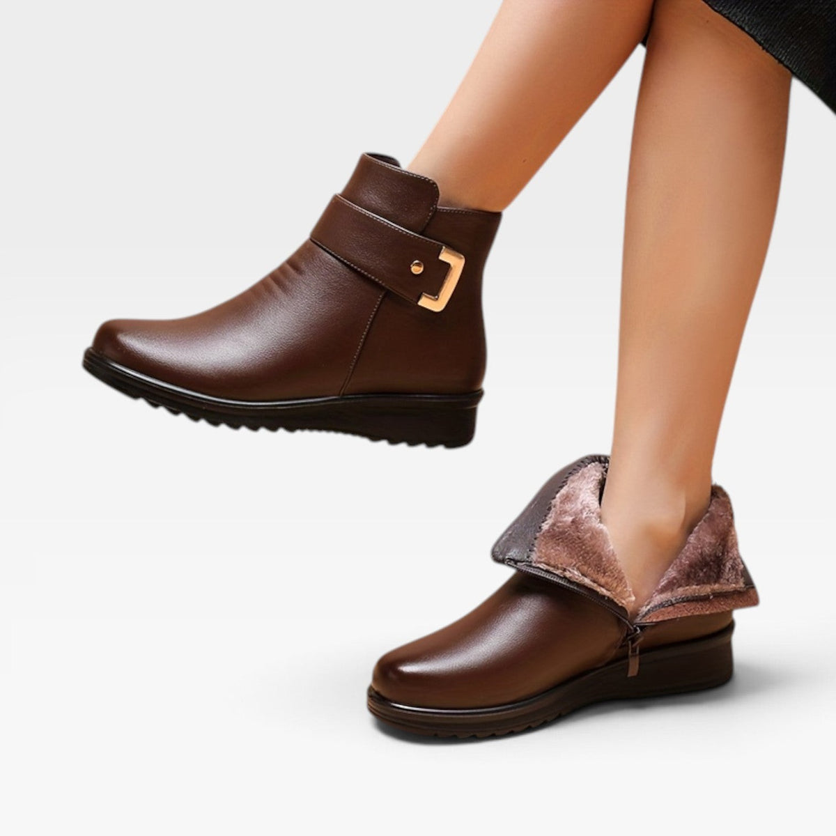 Bottines orthopédiques en cuir pour femme
