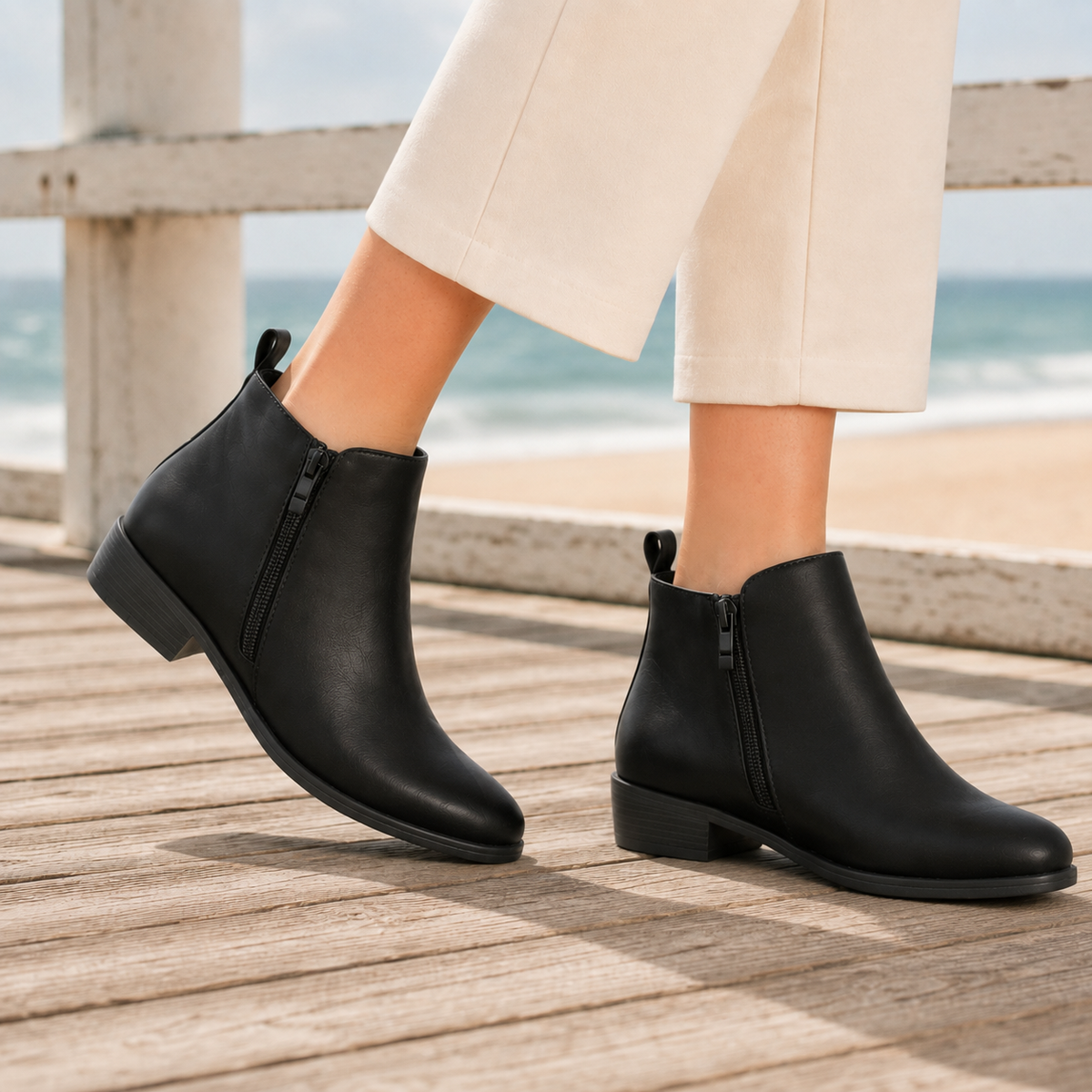 Bottines orthopédiques pour femme à talon bas