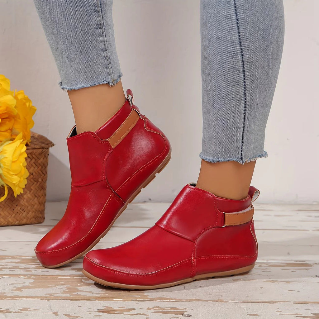 Bottines plates pour femme sans talon