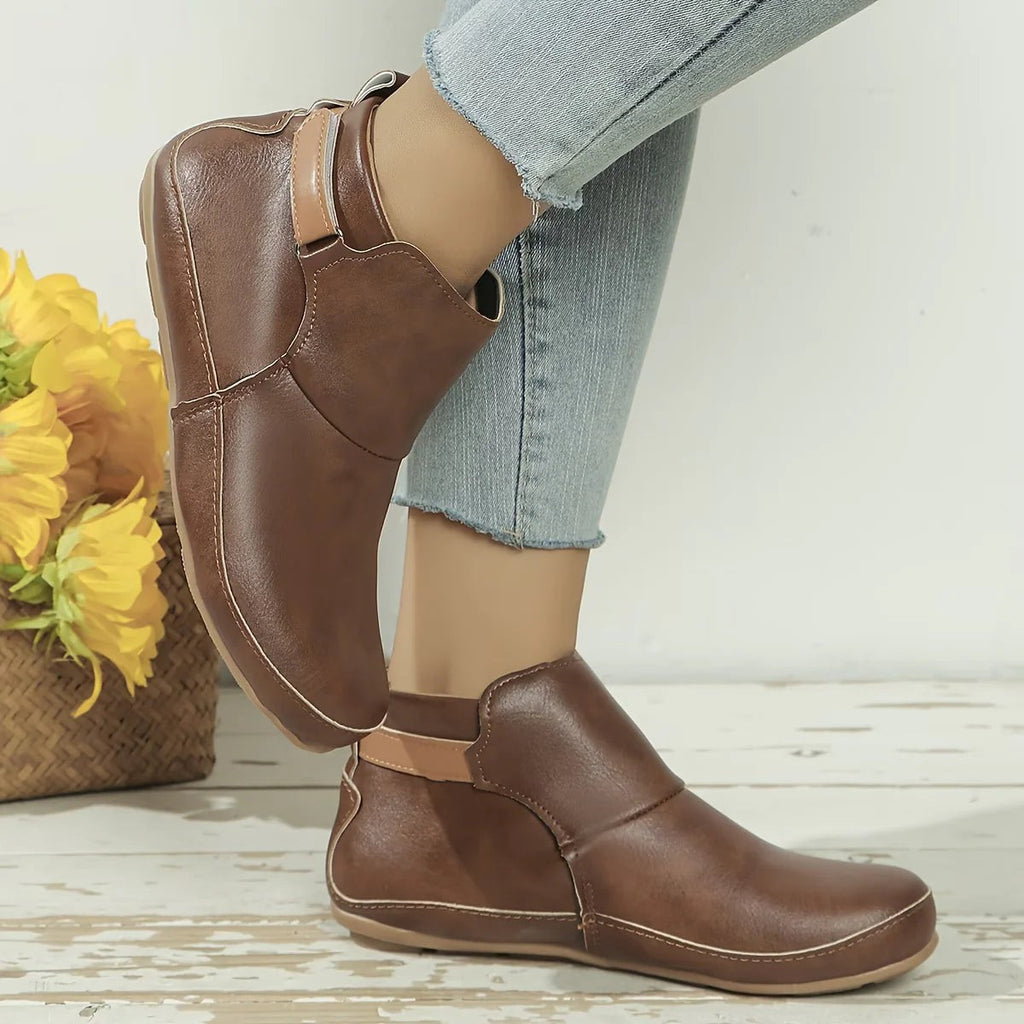 Bottines plates pour femme sans talon