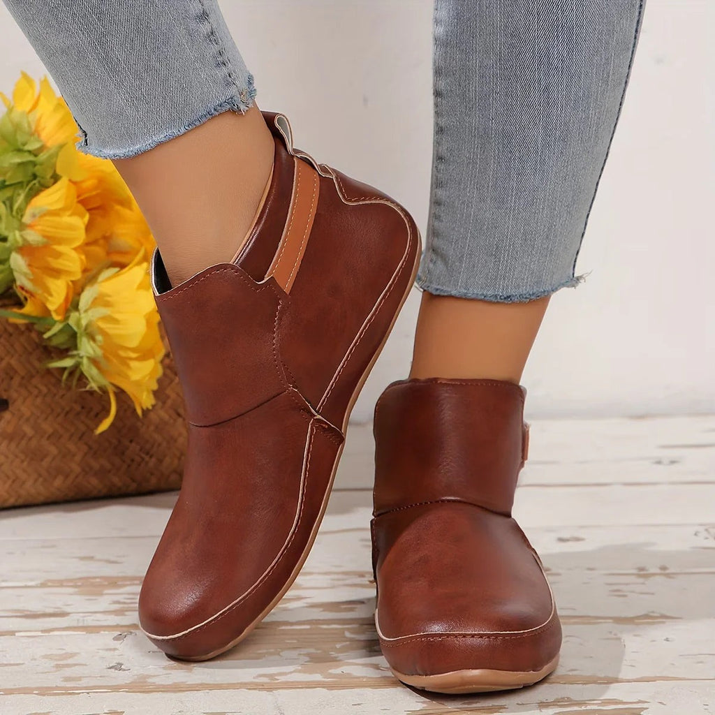 Bottines plates pour femme sans talon