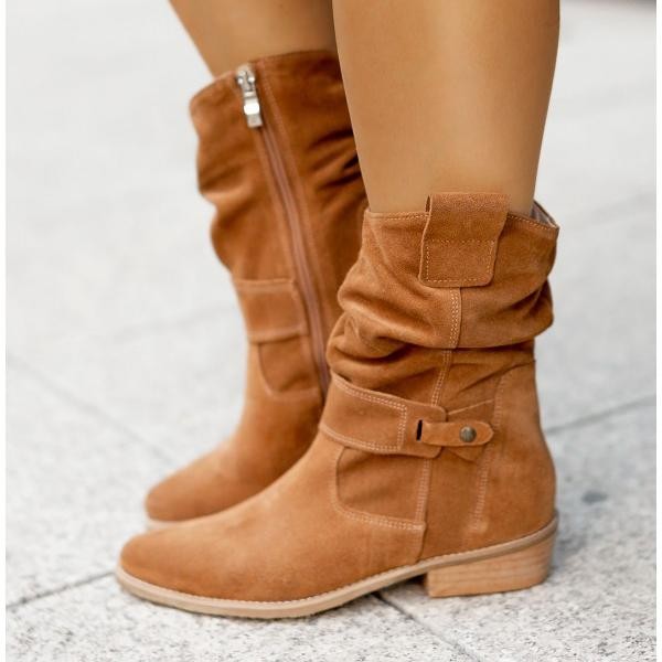 Bottines souples en daim beige pour femme, élégantes et décontractées