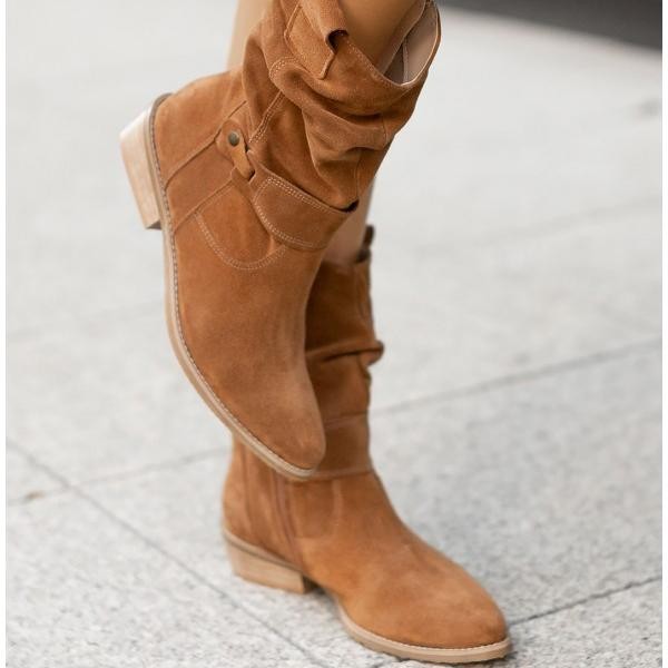 Bottines souples en daim beige pour femme, élégantes et décontractées