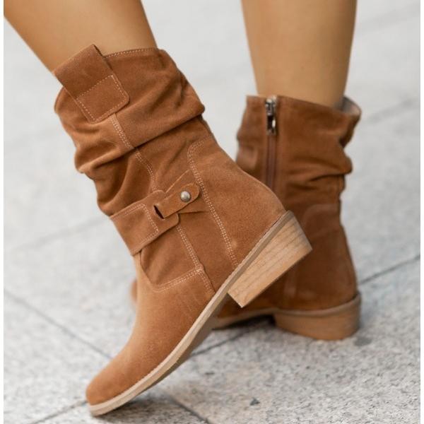Bottines souples en daim beige pour femme, élégantes et décontractées