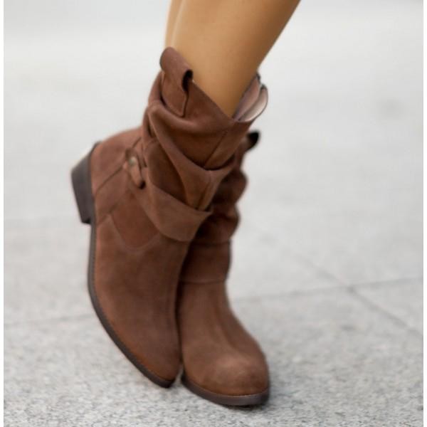 Bottines souples en daim beige pour femme, élégantes et décontractées