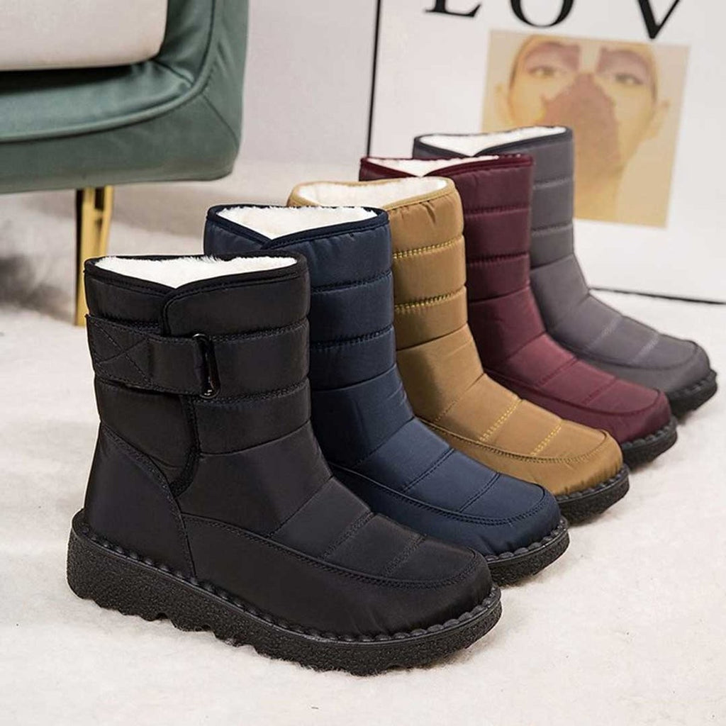 Bottines thermiques imperméables et antidérapantes pour femme, doublées et fourrées