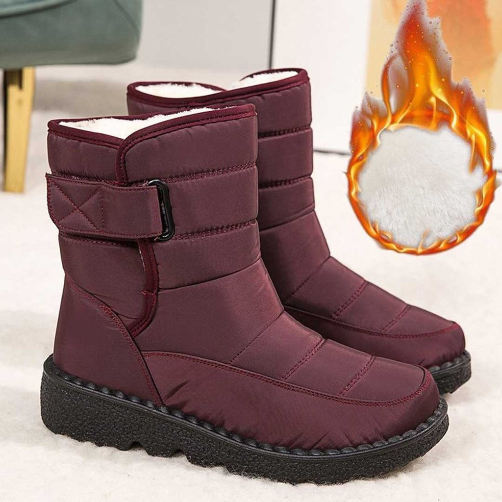 Bottines thermiques imperméables et antidérapantes pour femme, doublées et fourrées
