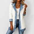 Simona | Veste en tricot et denim