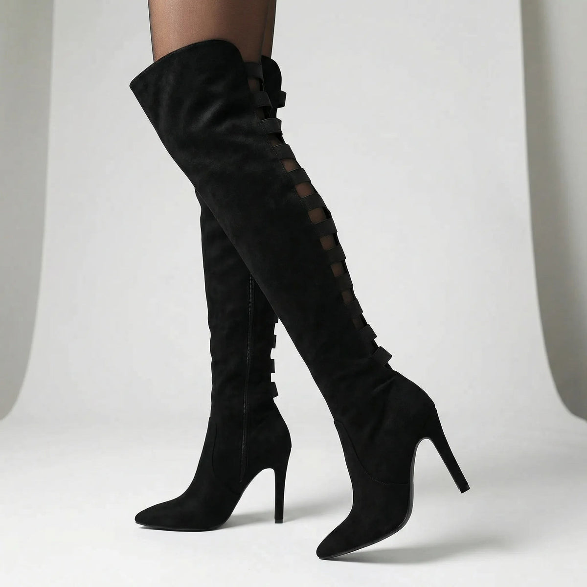 Cuissardes femme à talons hauts - bottes montantes au-dessus du genou