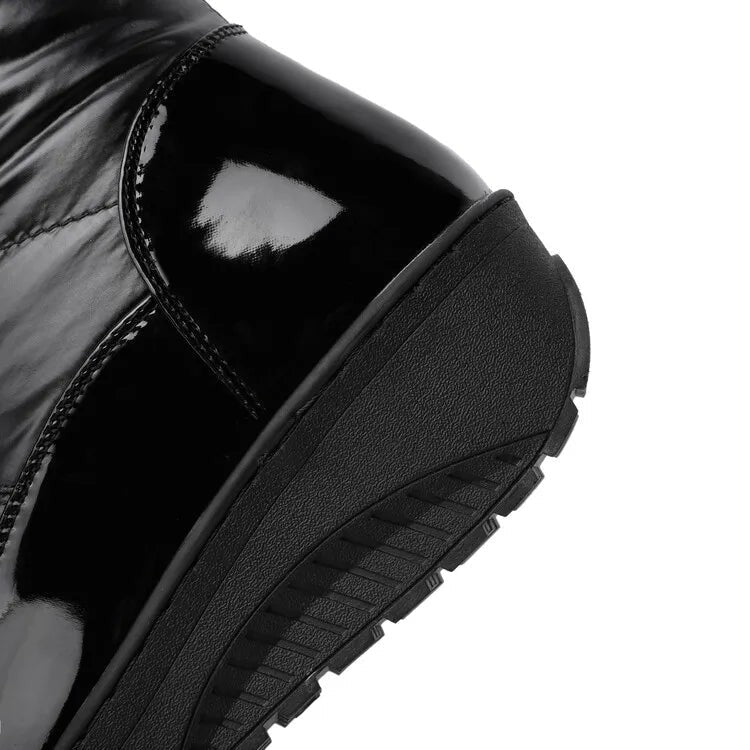 Cuissardes femme noires d'hiver avec nœud, au-dessus du genou