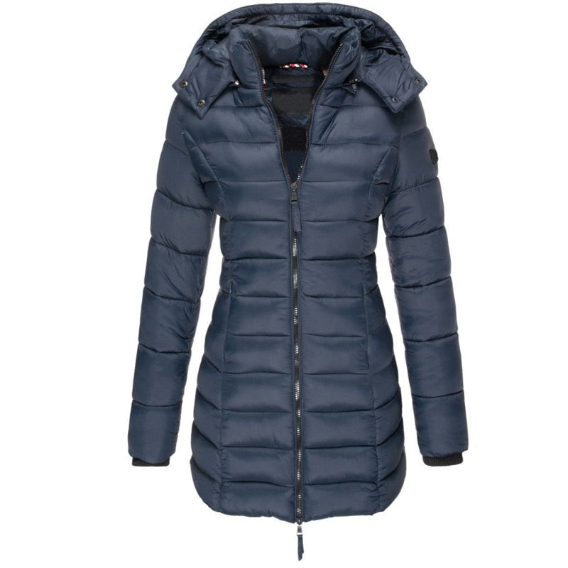 Doudoune chaude à capuche oversize pour femme