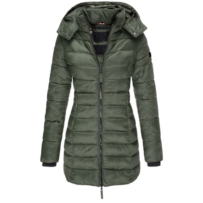 Doudoune chaude à capuche oversize pour femme
