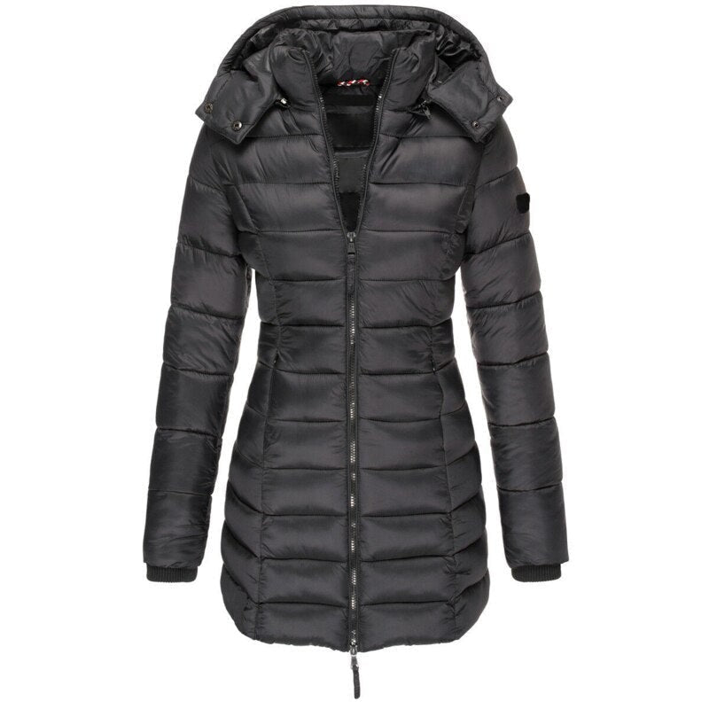 Doudoune chaude à capuche oversize pour femme