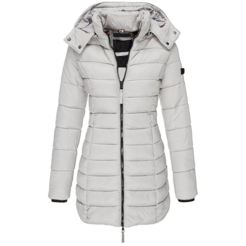 Doudoune chaude à capuche oversize pour femme