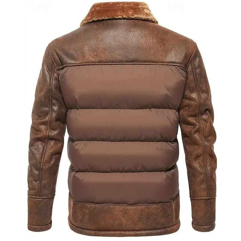 Doudoune homme sans capuche matelassée, doublée pour l'hiver