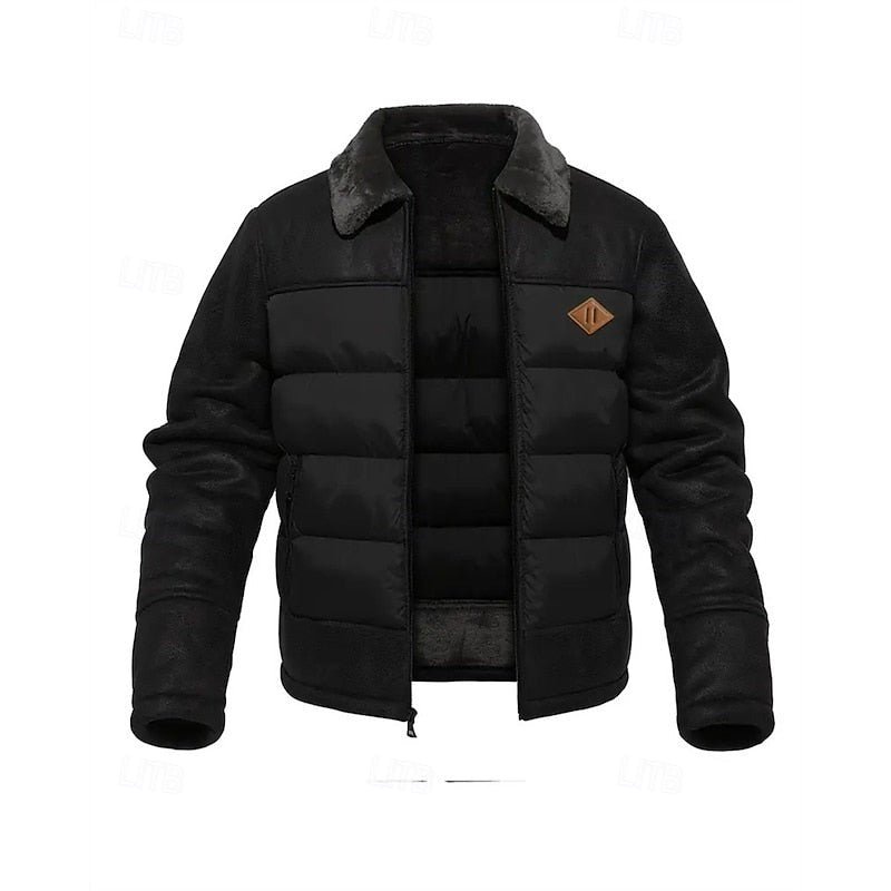 Doudoune homme sans capuche matelassée, doublée pour l'hiver