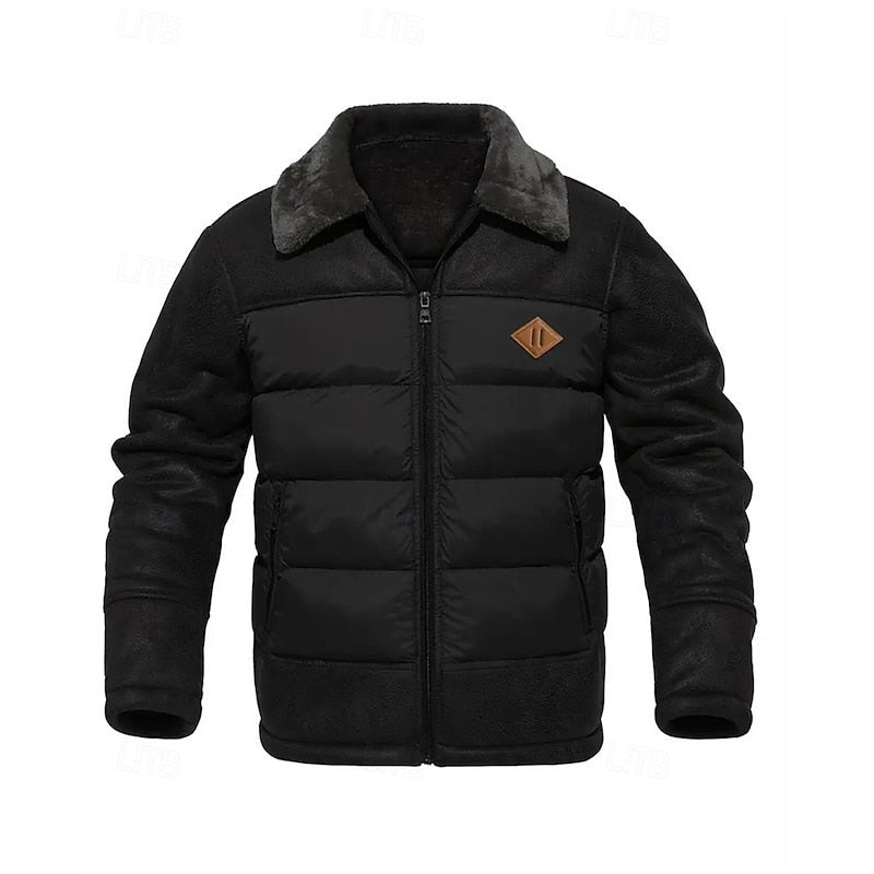 Doudoune homme sans capuche matelassée, doublée pour l'hiver