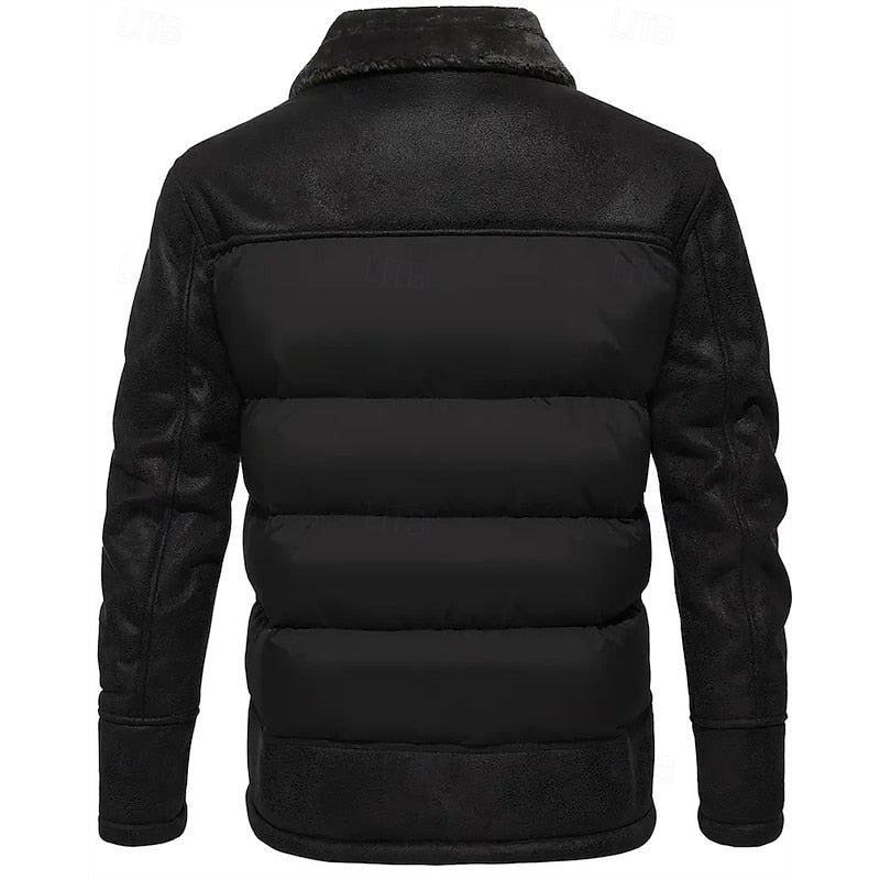 Doudoune homme sans capuche matelassée, doublée pour l'hiver