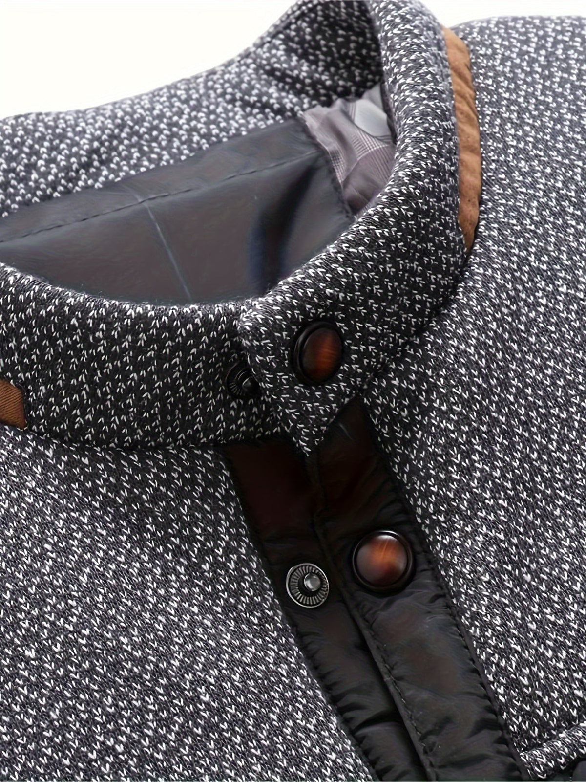 Doudoune homme sans capuche, veste matelassée à col montant