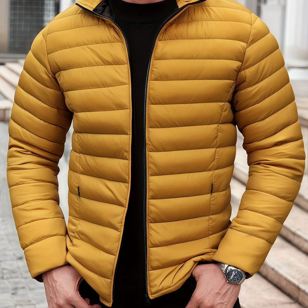 Doudoune homme sans capuche, veste matelassée légère pour l'hiver
