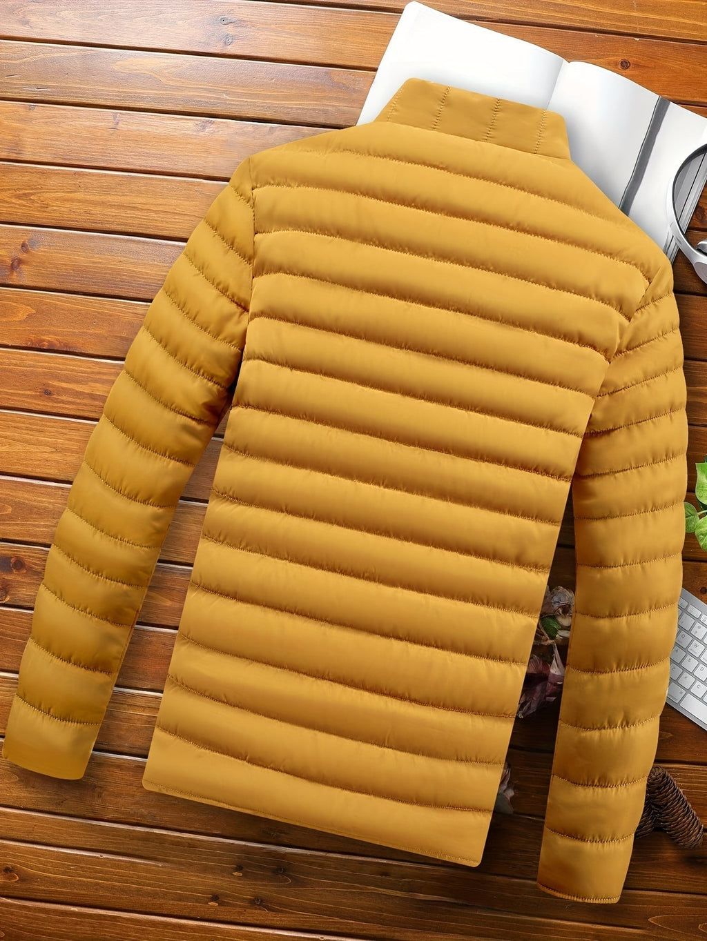 Doudoune homme sans capuche, veste matelassée légère pour l'hiver