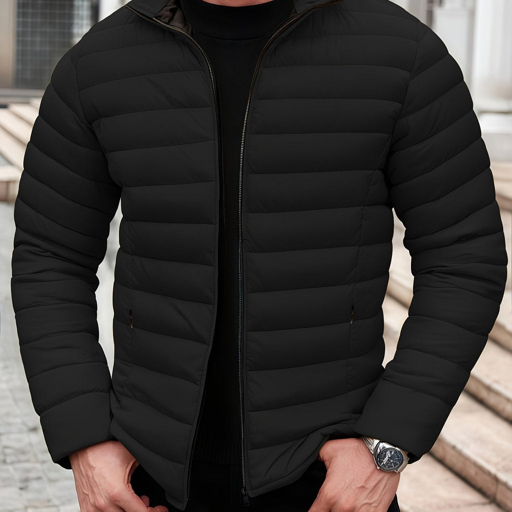 Doudoune homme sans capuche, veste matelassée légère pour l'hiver