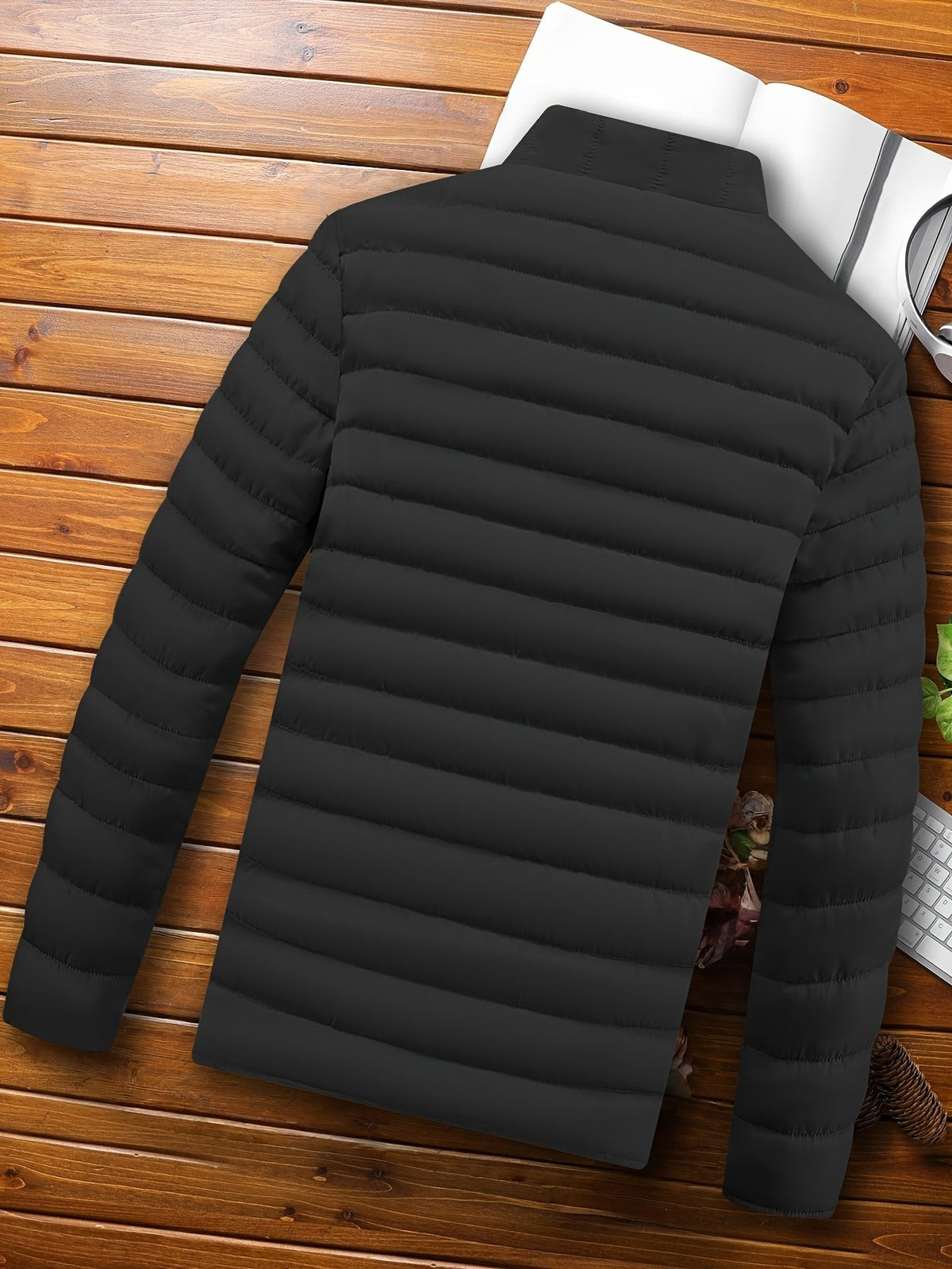 Doudoune homme sans capuche, veste matelassée légère pour l'hiver