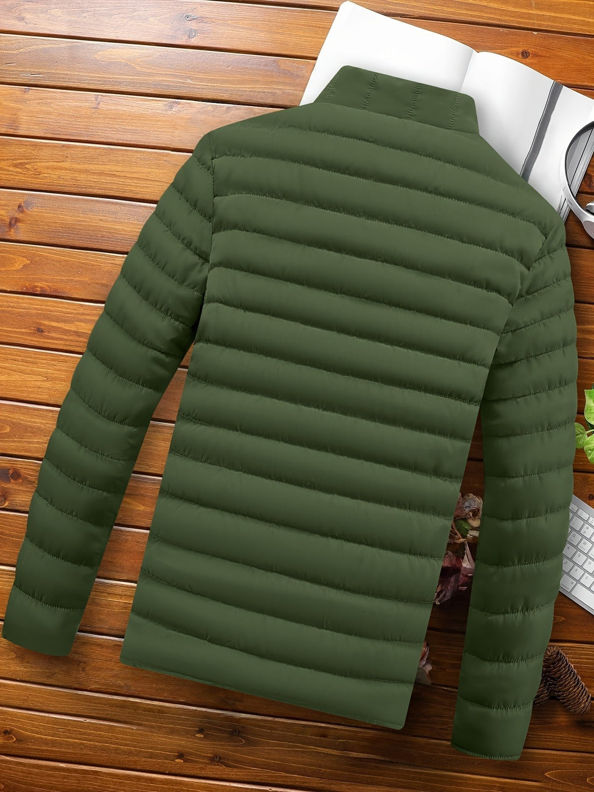 Doudoune homme sans capuche, veste matelassée légère pour l'hiver