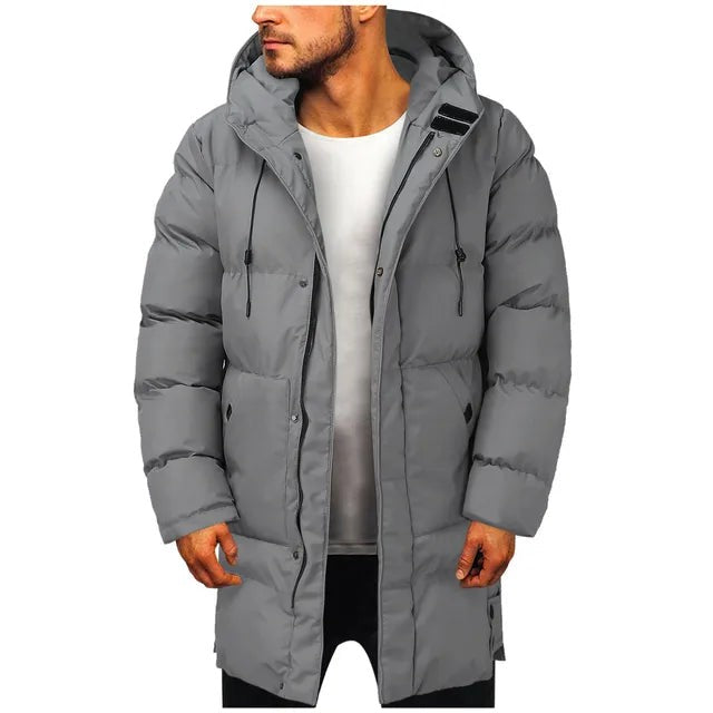 Doudoune longue à capuche pour homme, Manteau d'hiver chaud