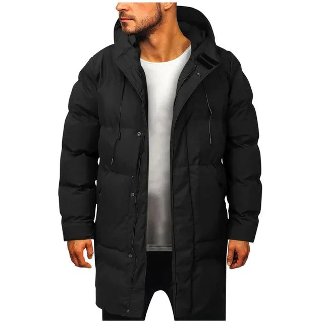 Doudoune longue à capuche pour homme, Manteau d'hiver chaud