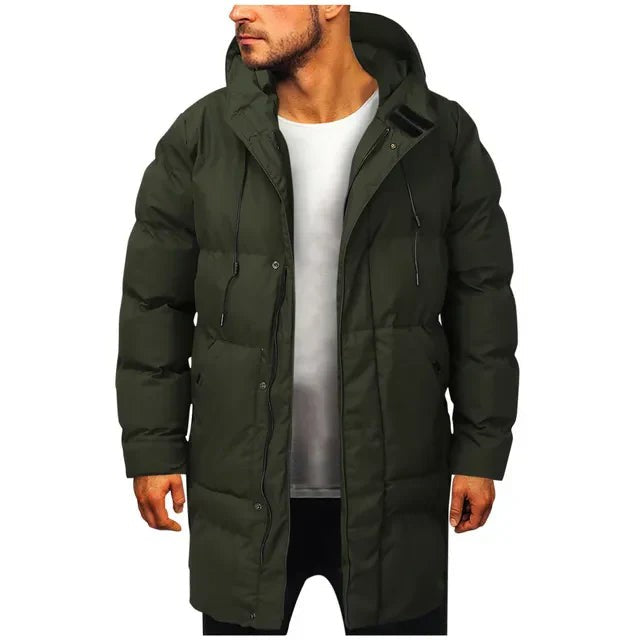 Doudoune longue à capuche pour homme, Manteau d'hiver chaud
