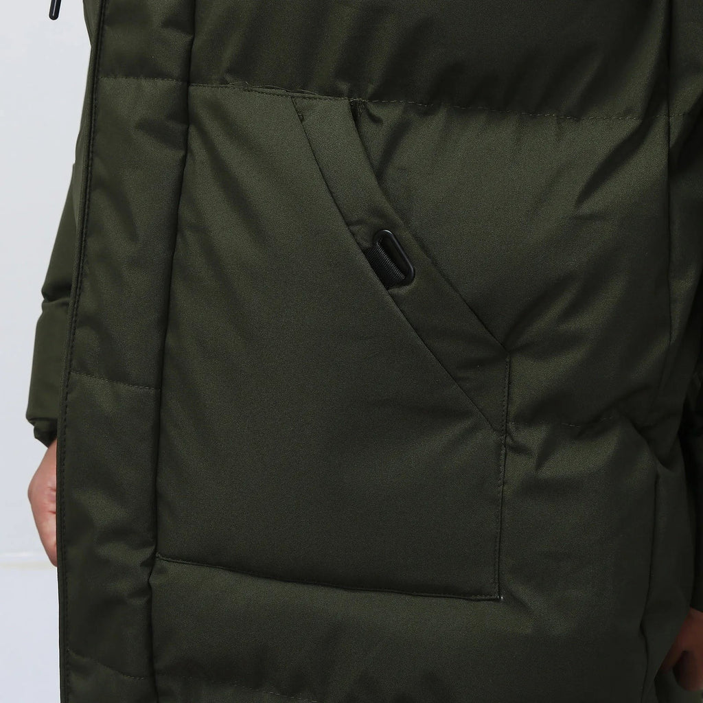 Doudoune longue à capuche pour homme, Manteau d'hiver chaud