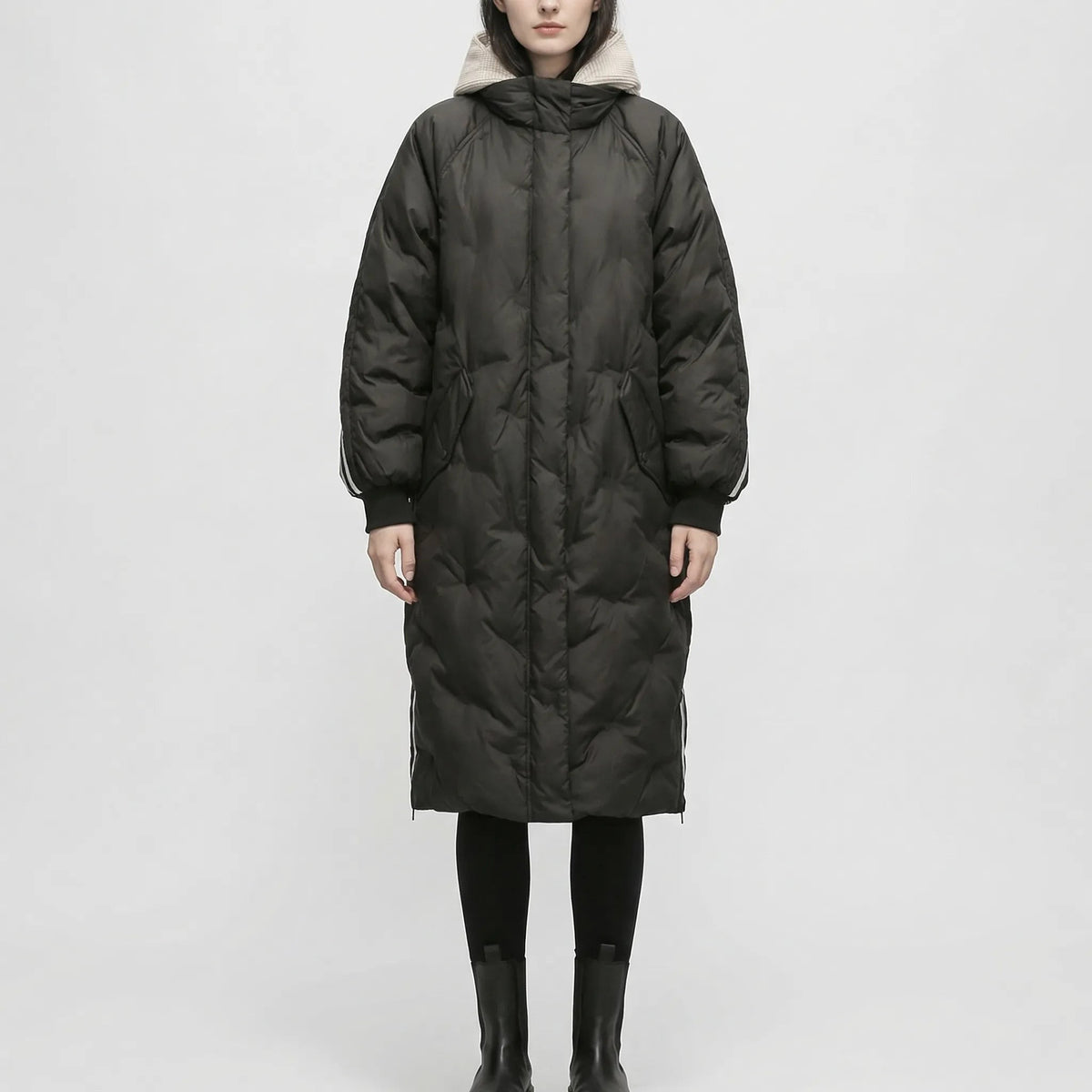 Doudoune oversize femme, manteau matelassé long à capuche