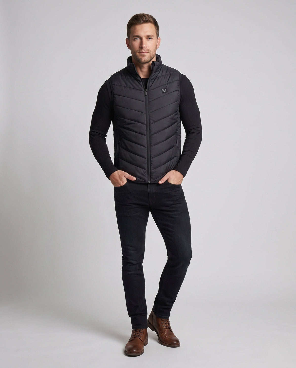 Doudoune sans manches chauffante homme - Gilet thermique multizone avec port USB