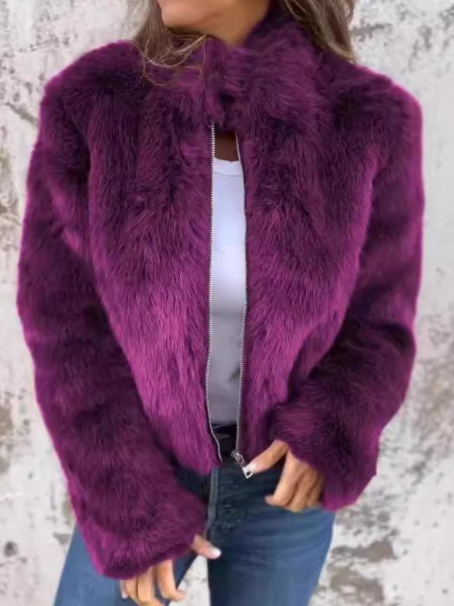 Doudoune zippée matelassée femme - manteau d'hiver chaud, coupe ample et confortable