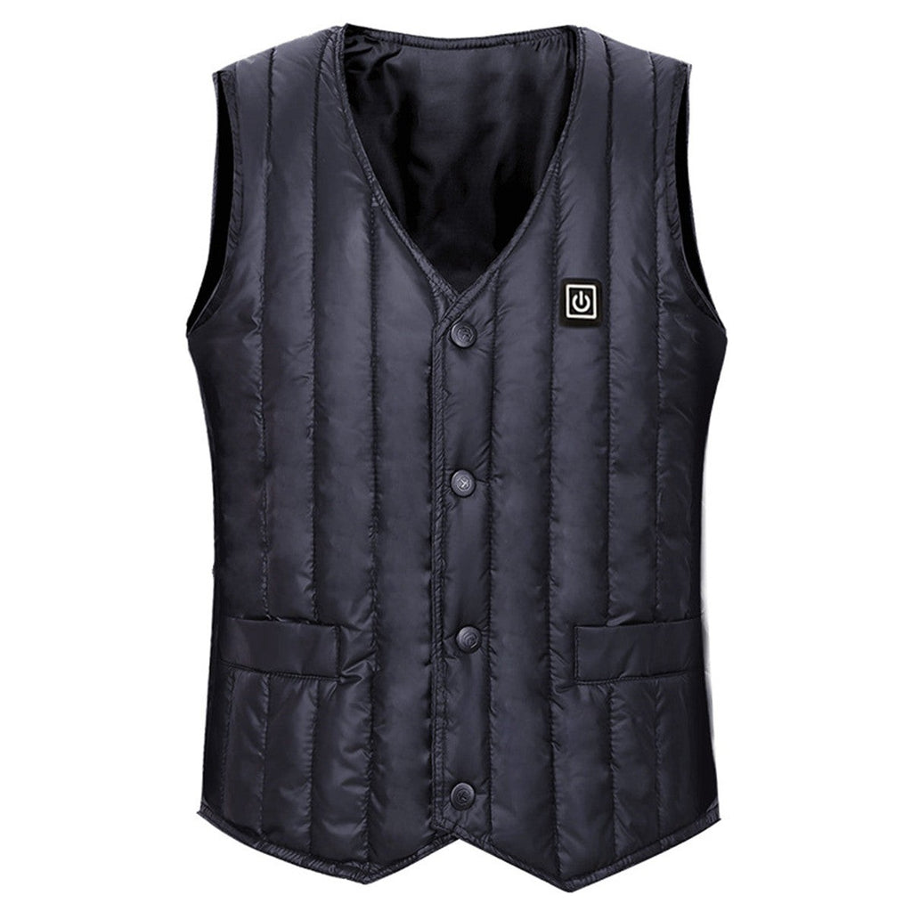 Gilet chauffant USB homme – doudoune sans manche matelassée avec réglage de température