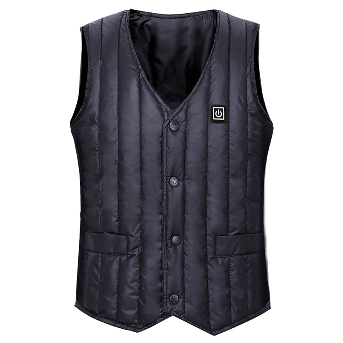 Gilet chauffant USB homme – doudoune sans manche matelassée avec réglage de température