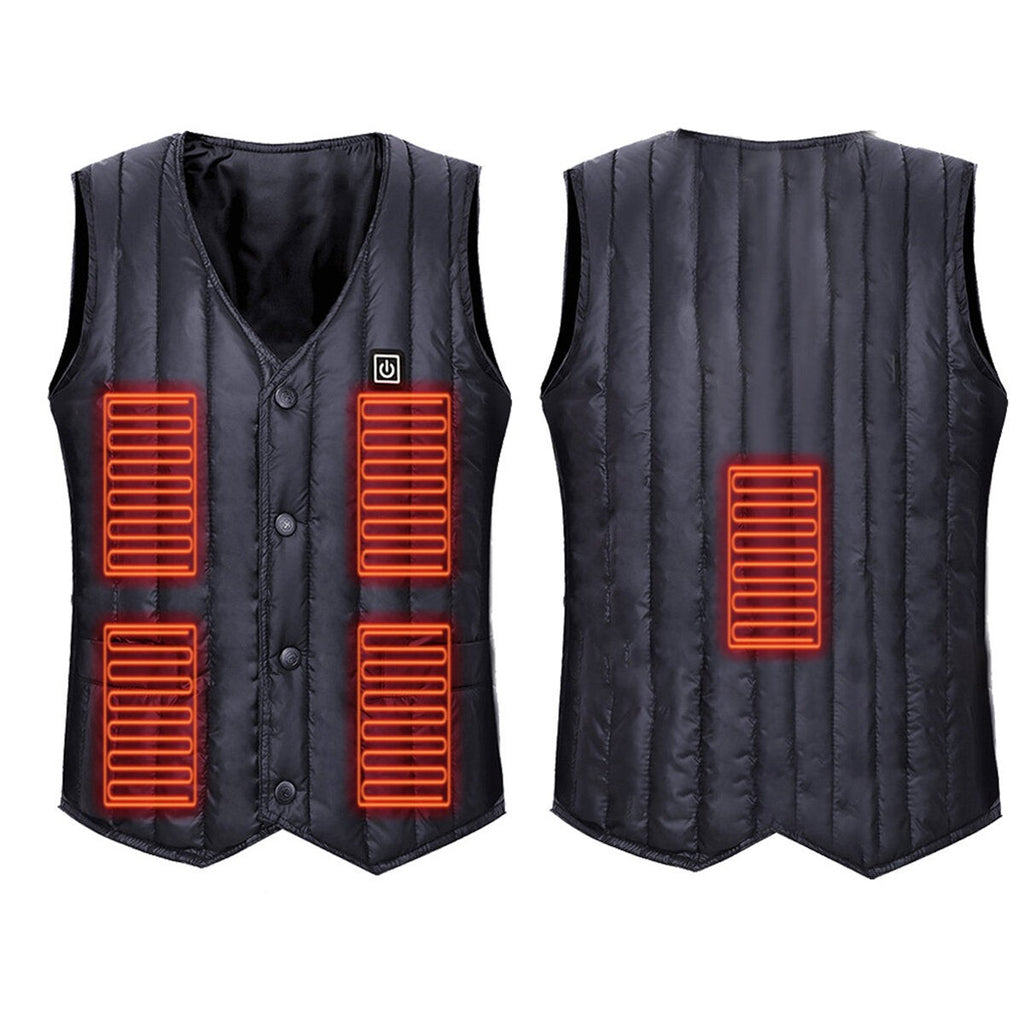 Gilet chauffant USB homme – doudoune sans manche matelassée avec réglage de température