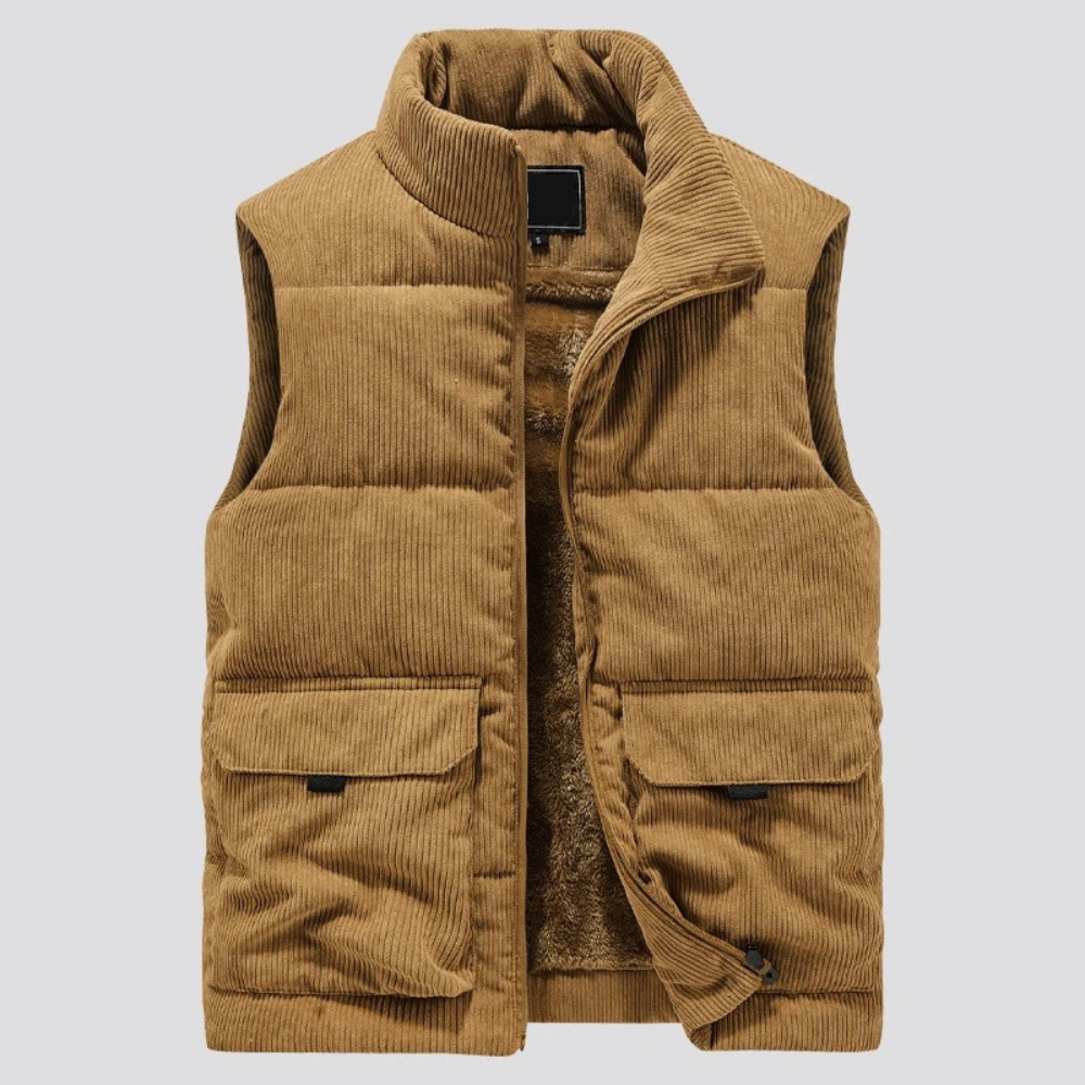 Gilet doublé chaud sans manches pour homme