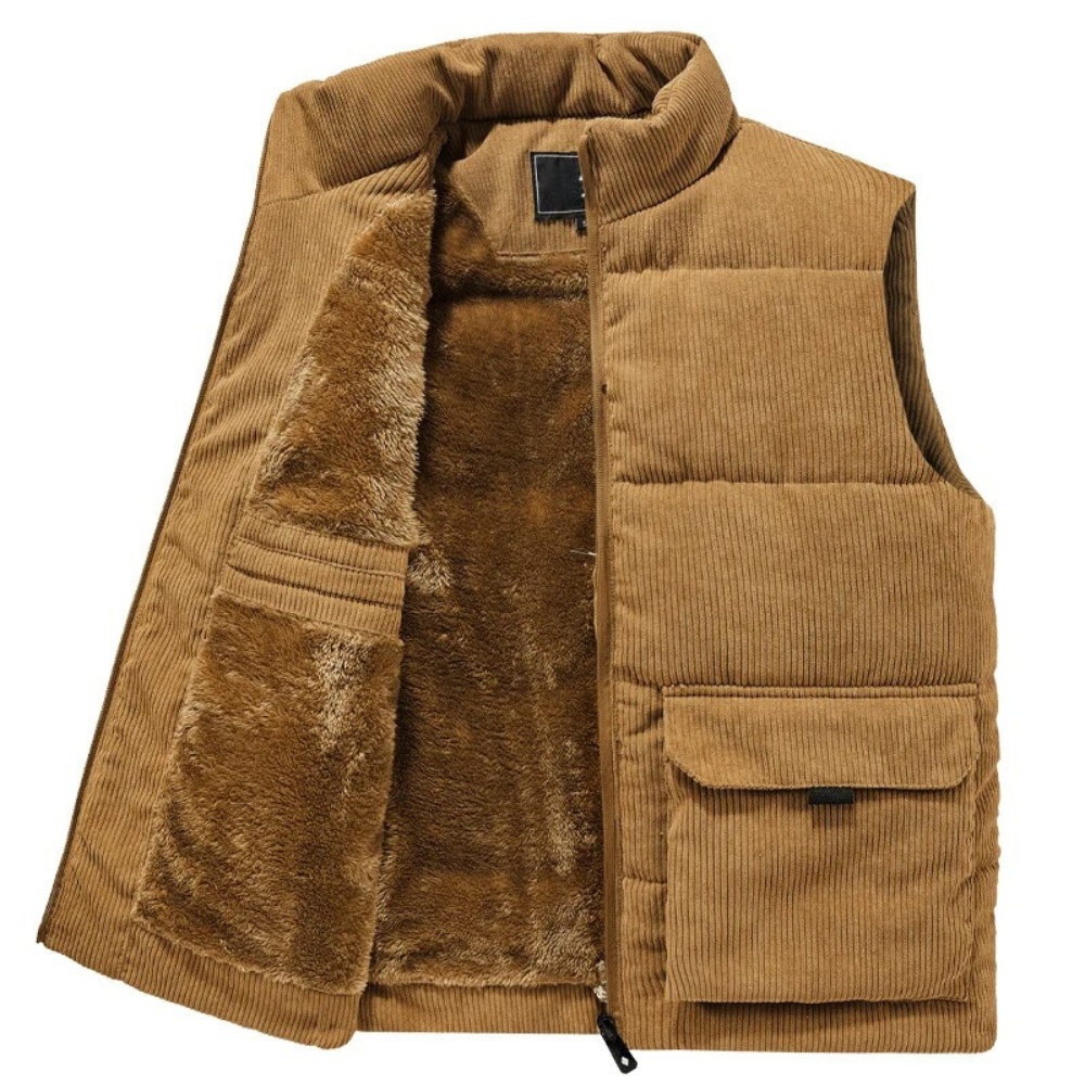 Gilet doublé chaud sans manches pour homme