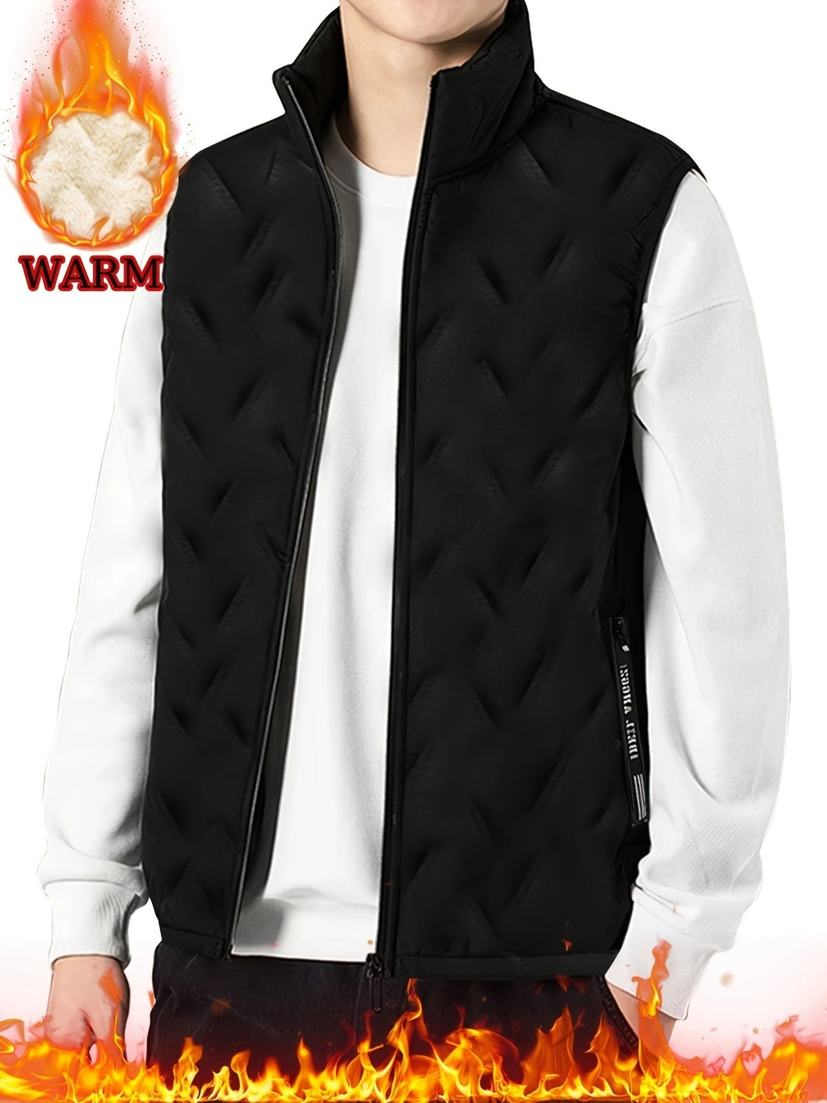Gilet doublé de polaire, veste sans manches homme