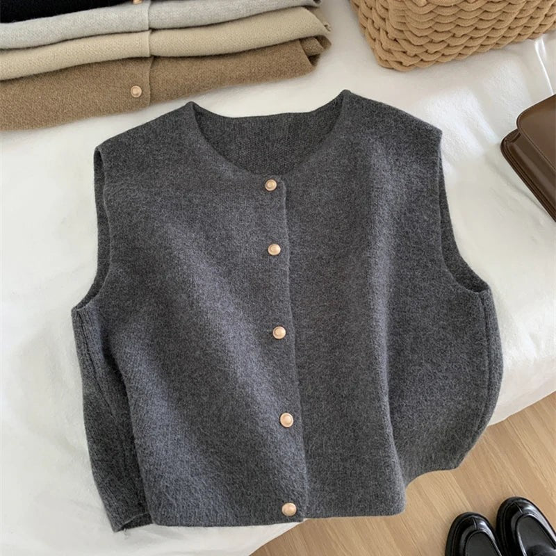 Gilet en laine mérinos sans manche pour femme