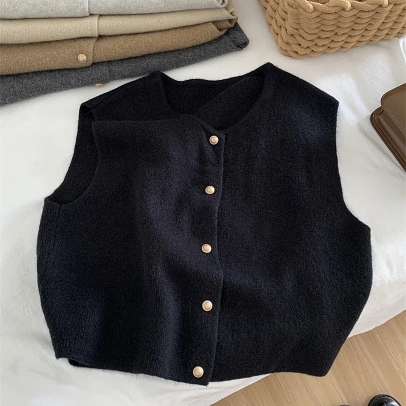 Gilet en laine mérinos sans manche pour femme