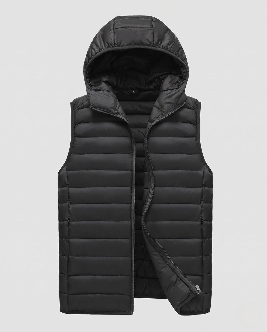 Gilet matelassé sans manches pour homme à aspect duvet léger et fermeture à boutons-pression