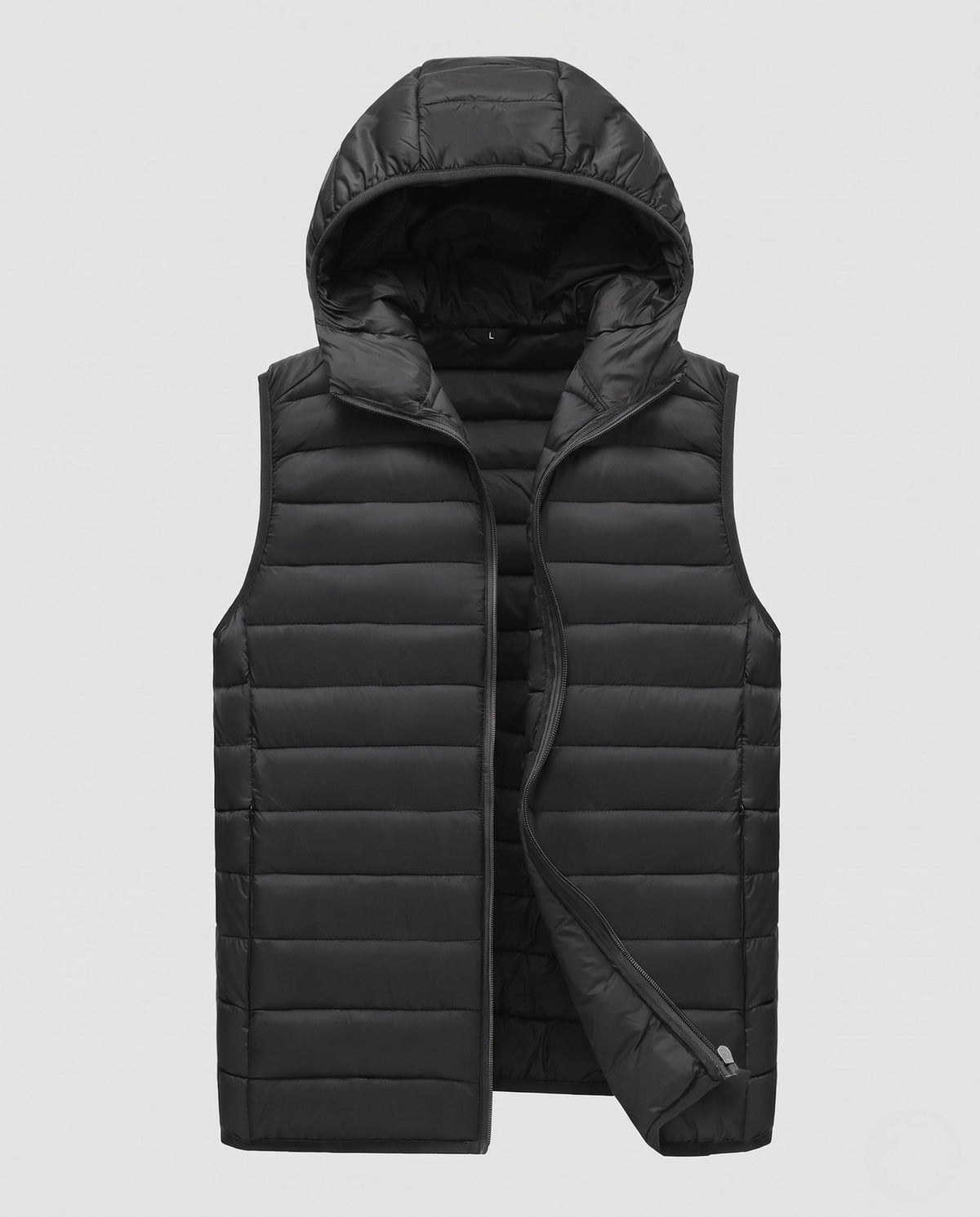 Gilet matelassé sans manches pour homme à aspect duvet léger et fermeture à boutons-pression