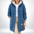 Gilet polaire à capuche pour femme, veste chaude avec poches zippées
