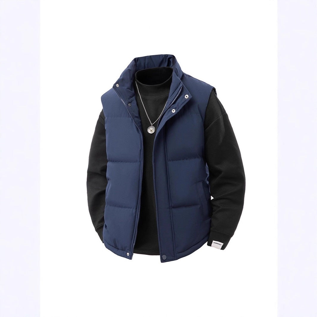 Gilet sans manche matelassé thermique pour homme, Coupe-vent à garnissage en fibres creuses
